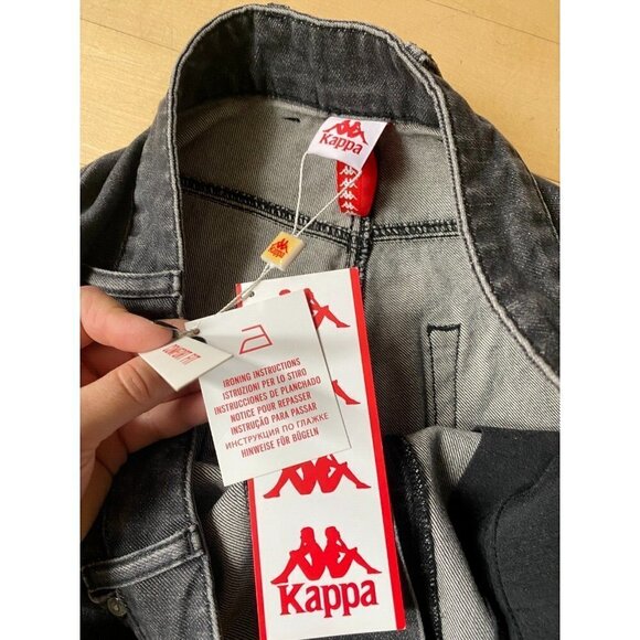Kappa BNWT mens jeans "222 Banda Bibo" wide leg NEW gray/black button fly - Picture 5 of 8